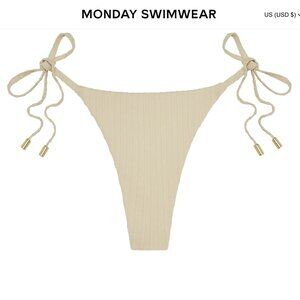 NWT Monday Swimwear Palma Thong — Petite (P) ✨ Vanilla Matte Rib